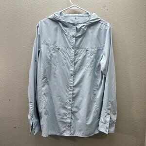 Kuhl Full Snap Button Hooded Long Sleeve Performance Shirt Windbreaker XL